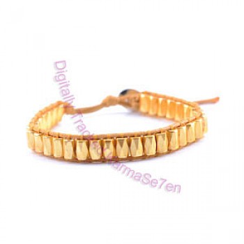 Single Wrap Bead Bracelets - Golden Sunrise