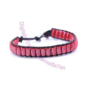 Single Wrap Bead Bracelets - Ravishing Red