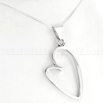 Sketch Heart Silver Pendant - PT1009
