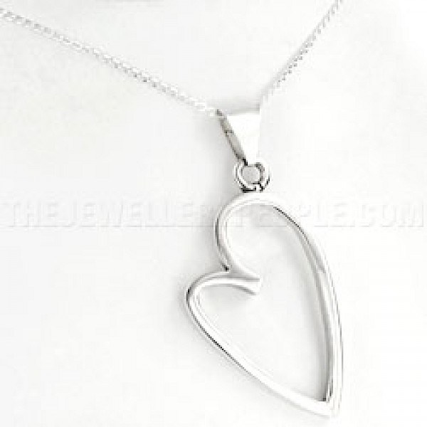 Sketch Heart Silver Pendant - PT1009