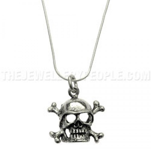 Skull & Cross Bone Silver Pendant - SK012