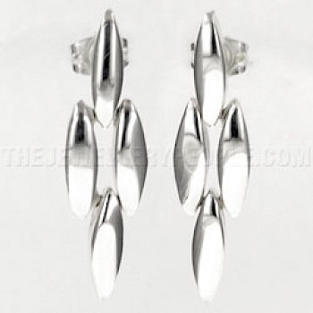 Slim Hinged Fine Silver Earrings - 3mm Solid