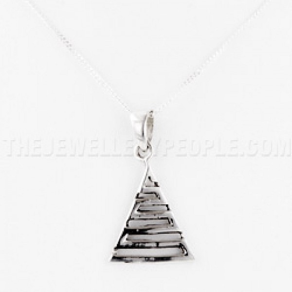 Slot Triangle Silver Pendant - PT526