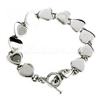 Polished Hearts Silver Bracelet