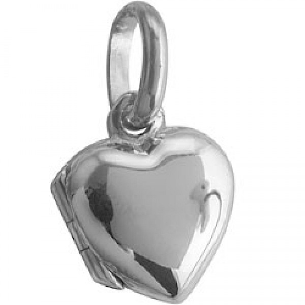 Small Polished Silver Heart Locket - PT700