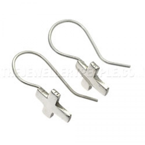 Small Silver Cross Earrings