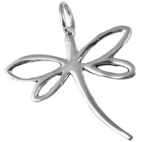 Small Silver Dragonfly Pendant - PT647