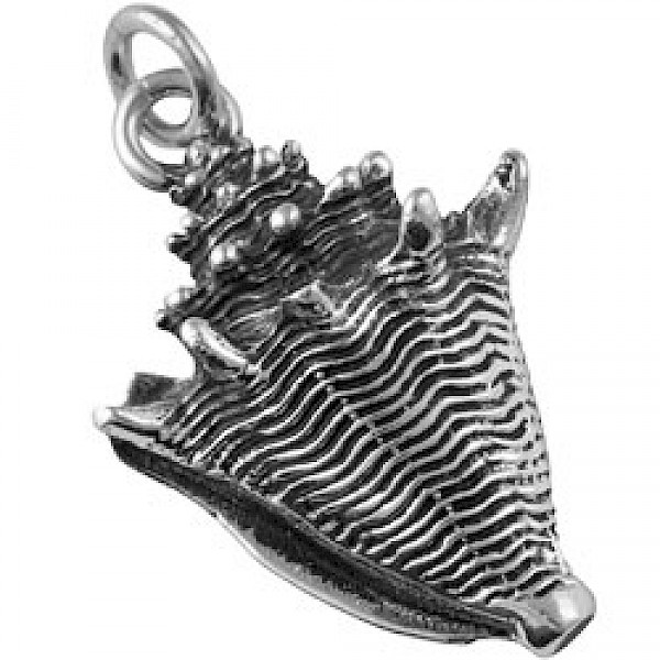 Small Silver Shell Pendant - 33mm Long - OC058