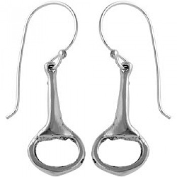 Small Silver Snaffle Earrings - 28mm