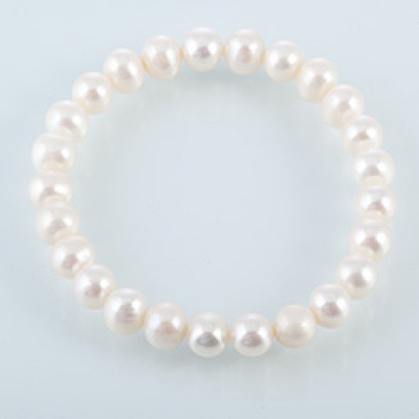Small White Pearl Bracelet - 8MWEB