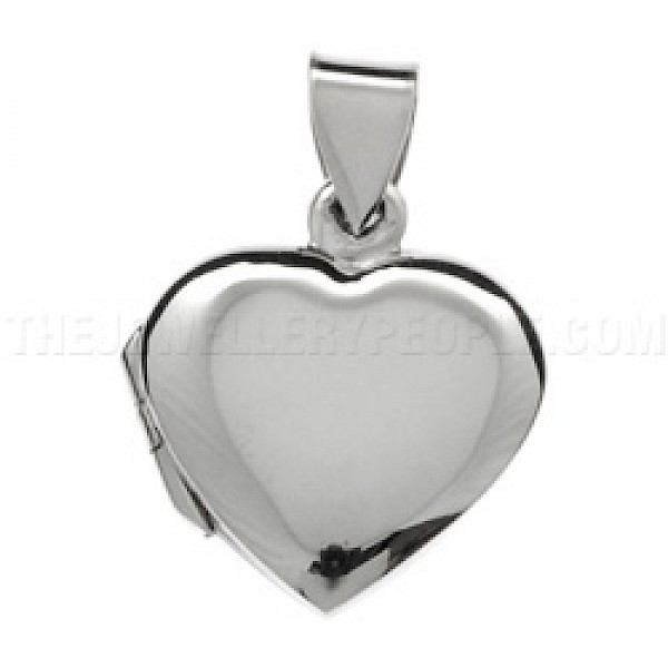 Smooth Silver Heart Locket - PT337