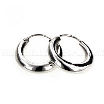 Smooth Tubed Silver Hoop Earrings