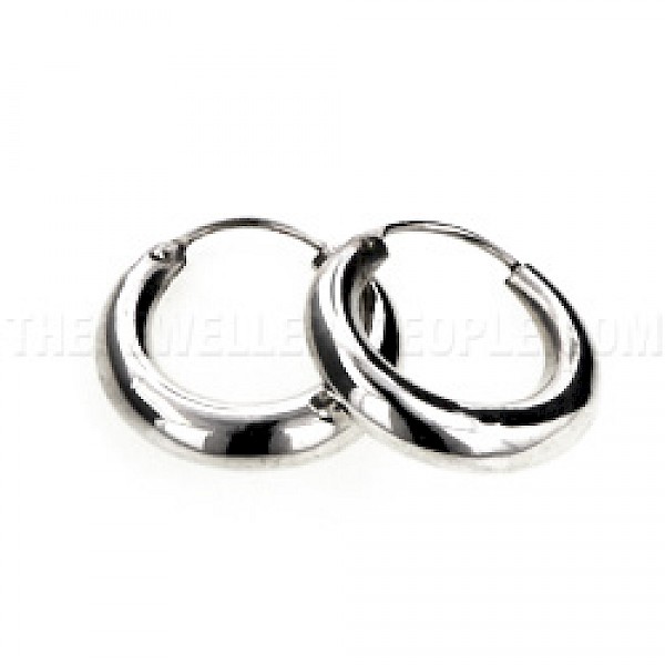 Smooth Tubed Silver Hoop Earrings