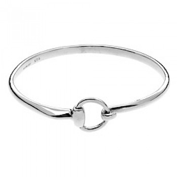 Snaffle Catch Silver Bangle - Small Size