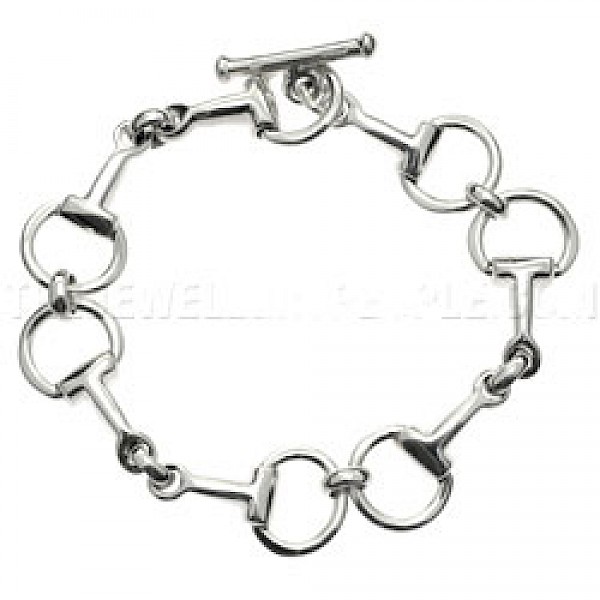 Snaffle Chain Silver Bracelet - 20cms - EE043
