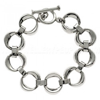Solid Circles Silver Chain Bracelet