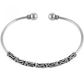 Solid Silver Torque Bangle
