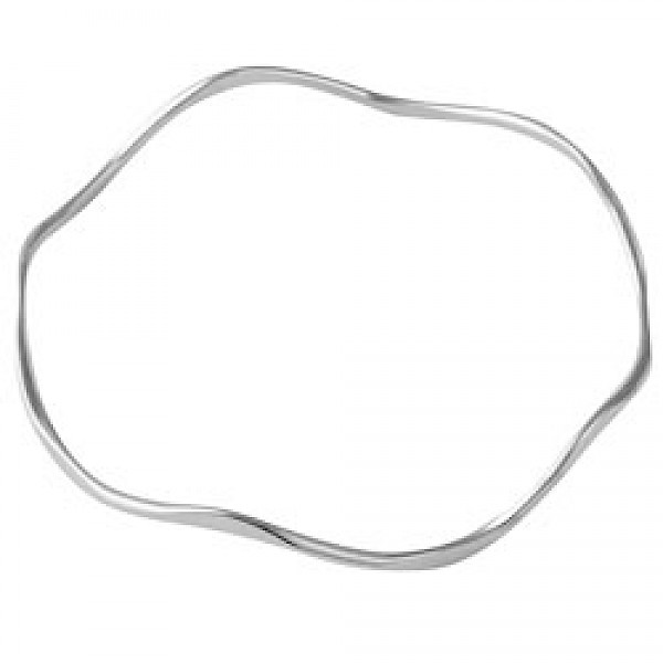 Solid Silver Wave Bangle