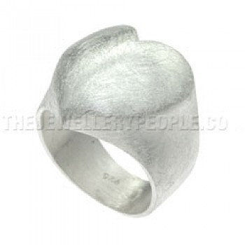 Solid Wire Brush Heart Ring - RG185