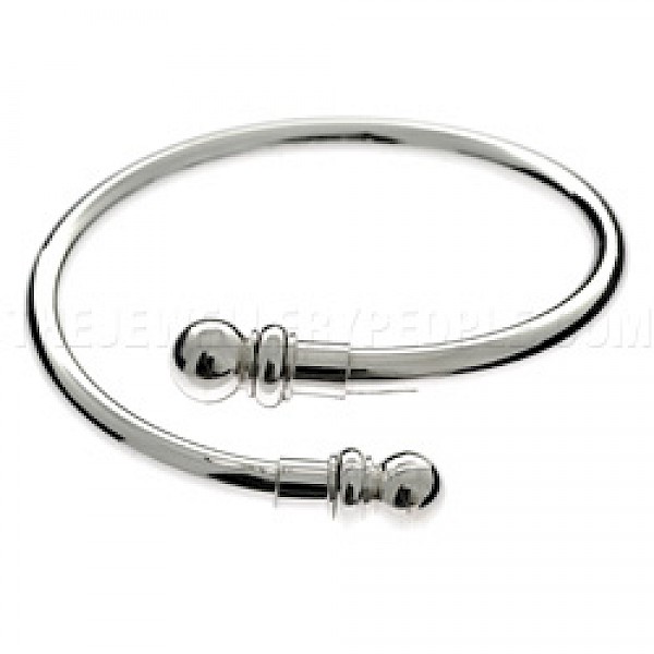 Spheres HeavyTubed Silver Bangle - 5mm