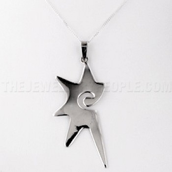 Spike Star Silver Pendant - PT536