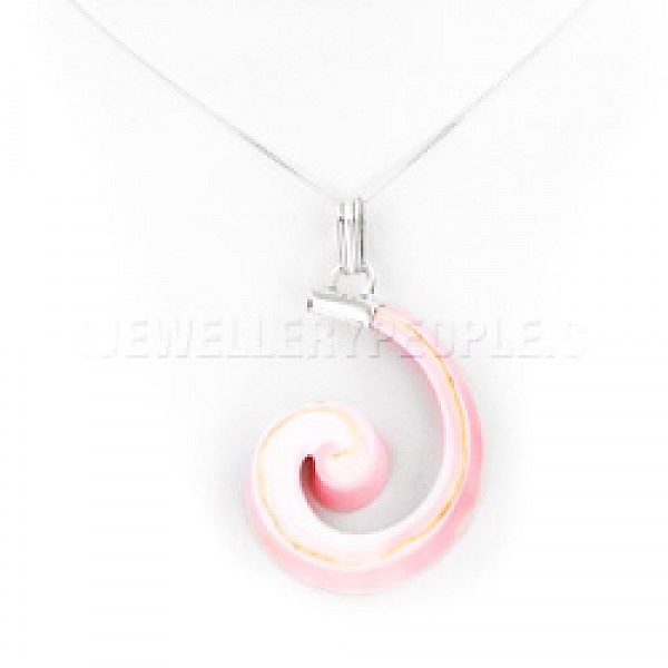 Spiral Pink Abalone Pendant - SL176