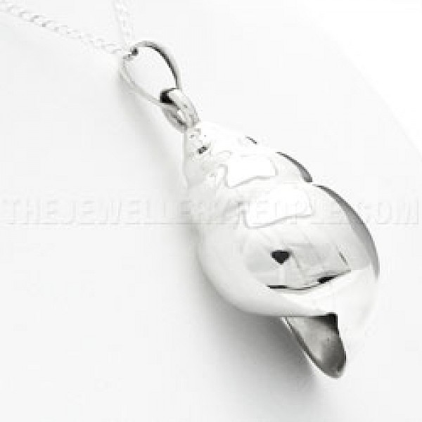 Spiral Shell Silver Pendant - 55mm Long - OC002