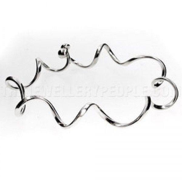 Spiral Silver Bangle - Large Size