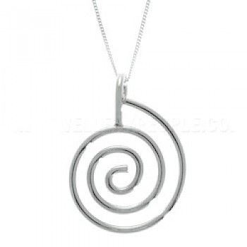 Spiral Silver Pendant - Large