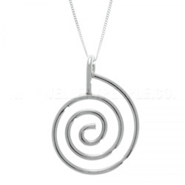 Spiral Silver Pendant - Large - PT072