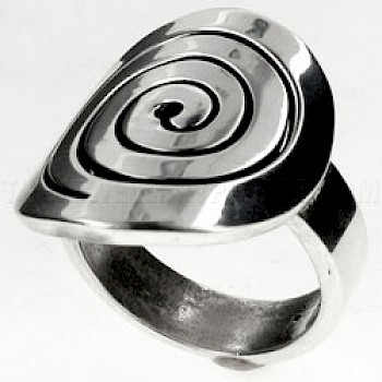 Spiral Disc Silver Ring - RG057
