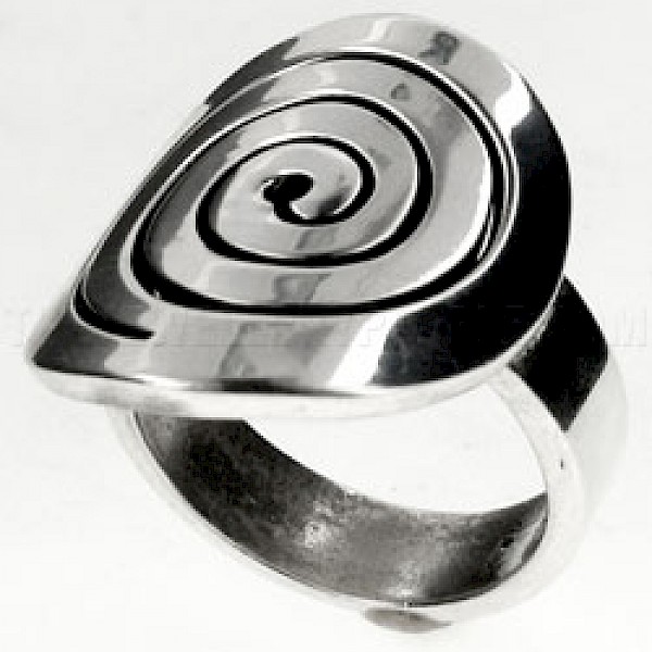 Spiral Disc Silver Ring