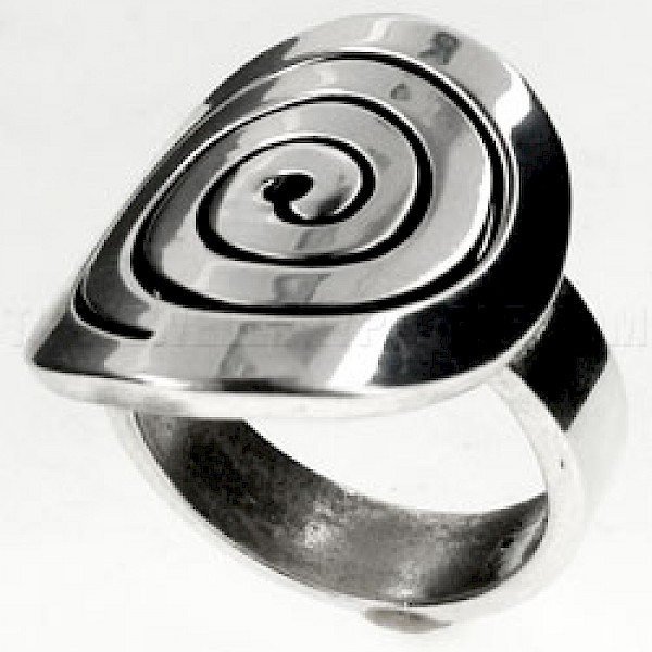 Spiral Disc Silver Ring - RG057