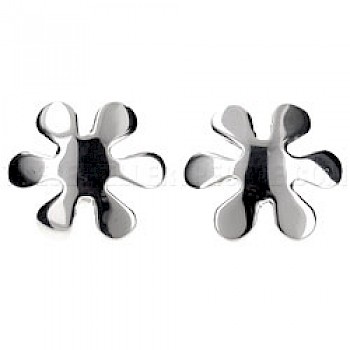 Splat Silver Stud Earrings - 20mm Wide