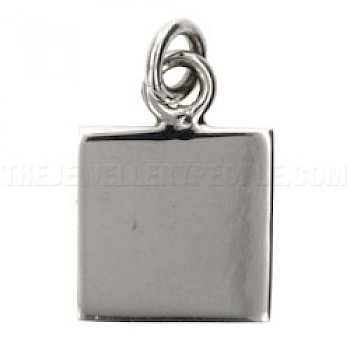 Square Engravable Silver Charm - 16mm