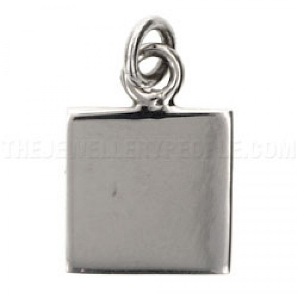 Square Engravable Silver Charm - 16mm