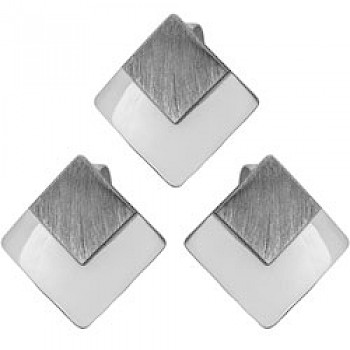 Square Patch Stud Earrings & Pendant Gift Set