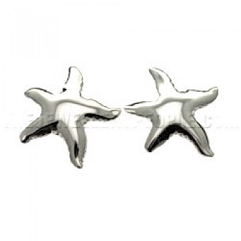 Star Fish Silver Stud Earrings - 20mm Wide