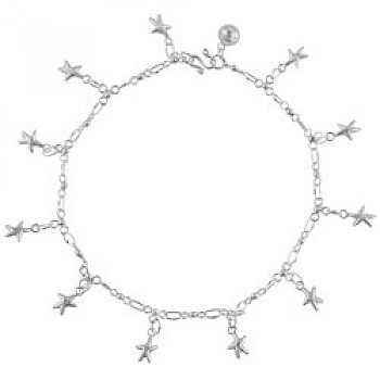 Sterling Silver Starfish Silver Chain Anklet
