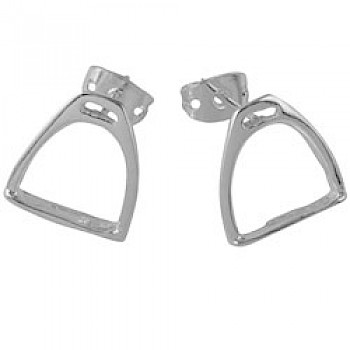 Stirrup Silver Stud Earrings - 13mm