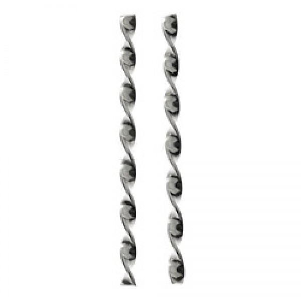 Straight Silver Twist Earrings - 4mm