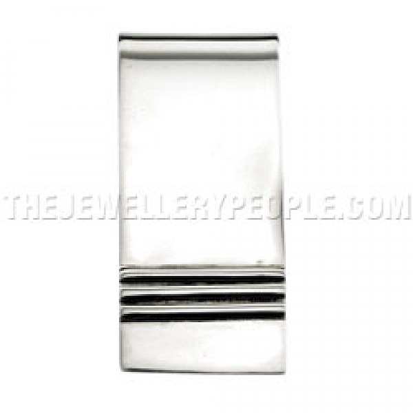 Stripes Rectangle Silver Money Clip - MP007