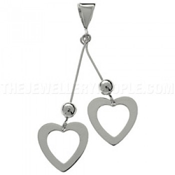 Swing Hearts Silver Pendant