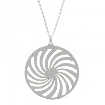 Swirl Cycle Silver Pendant - PT254