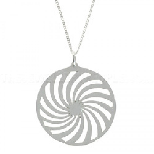 Swirl Cycle Silver Pendant - PT254