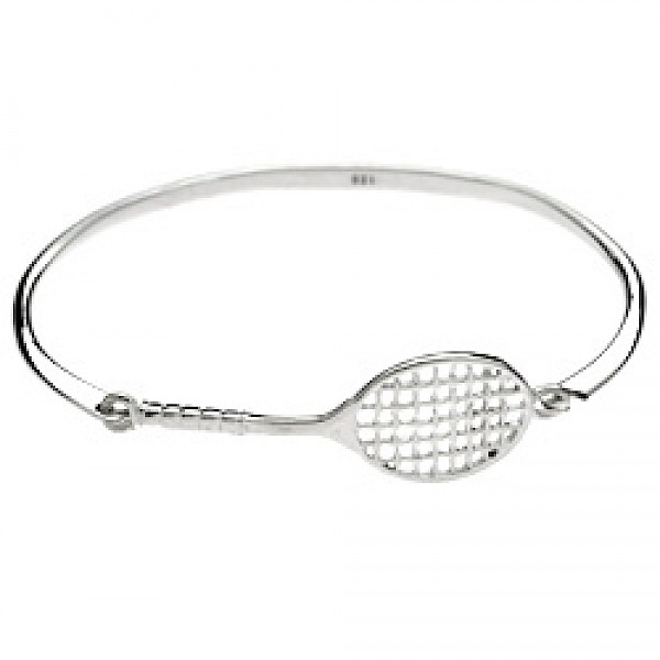 Tennis Raquet Silver Bangle - ST056