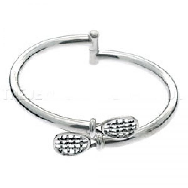Tennis Raquets Silver Bangle