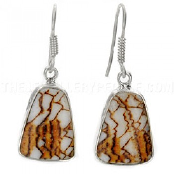 Textile Cone Shell & Silver Earrings