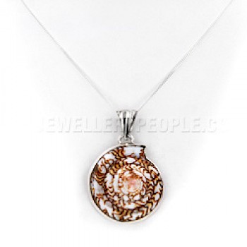 Textile Cone Shell & Silver Pendant - SL027