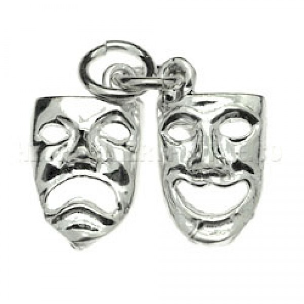 Theatre Mask Silver Charm - 2584
